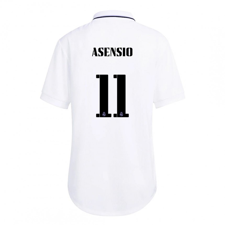 Camiseta Marco Asensio #11 Blanco Púrpura 1ª Equipación 2022/23 La Camisa