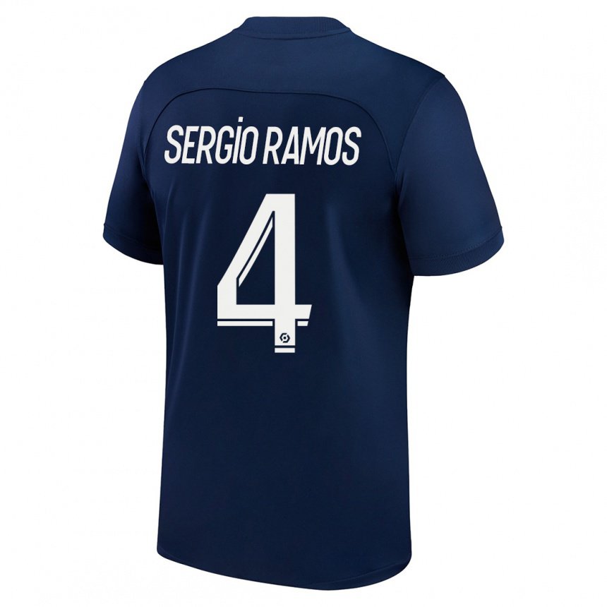 Hombre Camiseta Sergio #4 Azul Oscuro Rojo 1ª La Camisa Argentina