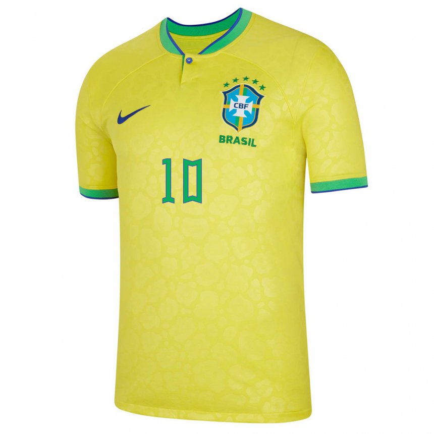 Niño Camiseta Brasil Neymar #10 Amarillo 1ª Equipación 22-24 La