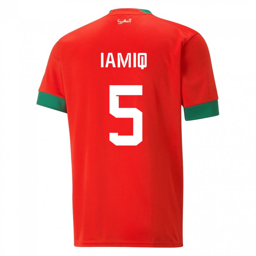 Niño Camiseta Marruecos Jawad Iamiq #5 Rojo 1ª Equipación 22-24 La Camisa Argentina