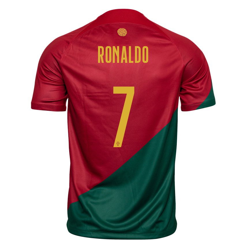 Niño Camiseta Portugal Cristiano Ronaldo #7 Rojo Verde 1ª Equipación 22-24  La Camisa Argentina