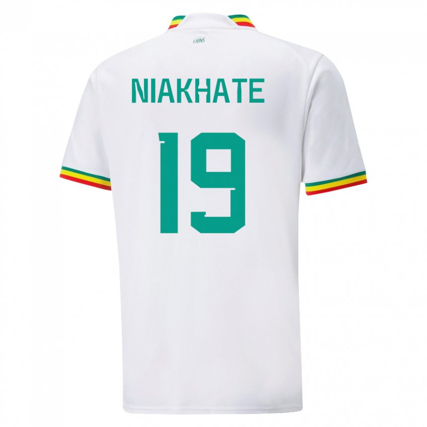 Niño Camiseta Senegal Moussa Niakhate #19 Blanco 1ª Equipación 22-24 La Camisa Argentina