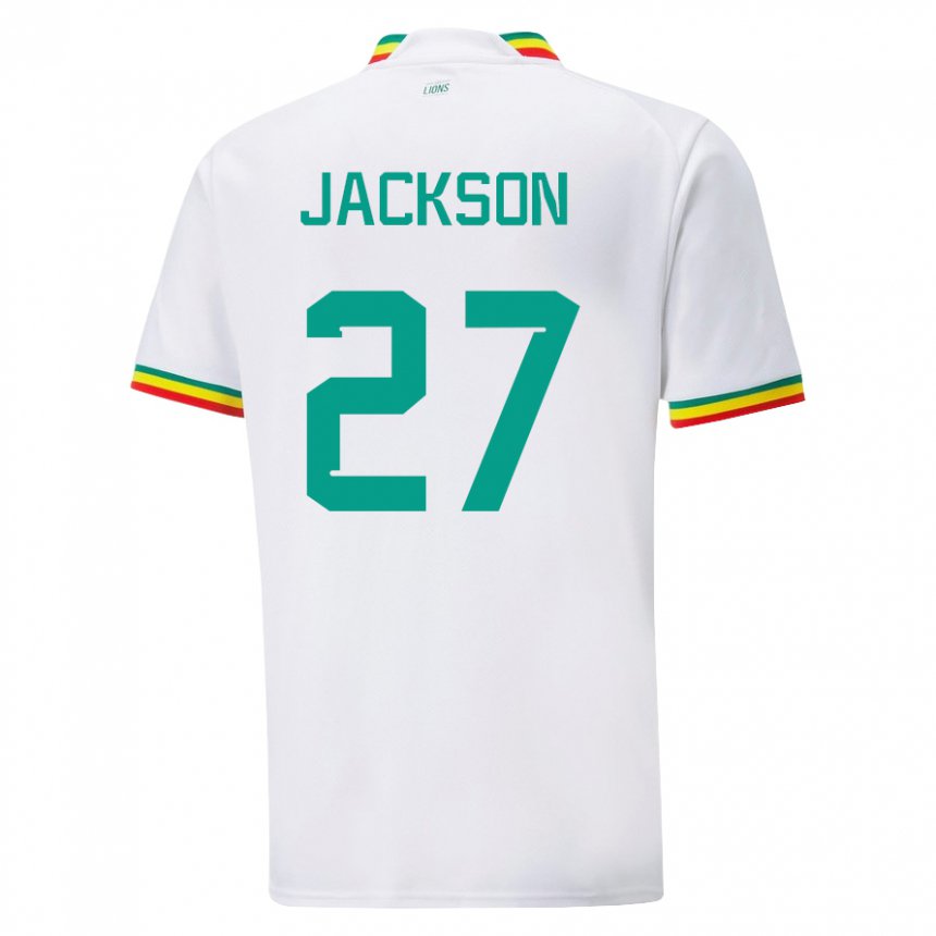 Niño Camiseta Senegal Nicolas Jackson #27 Blanco 1ª Equipación 22-24 La Camisa Argentina