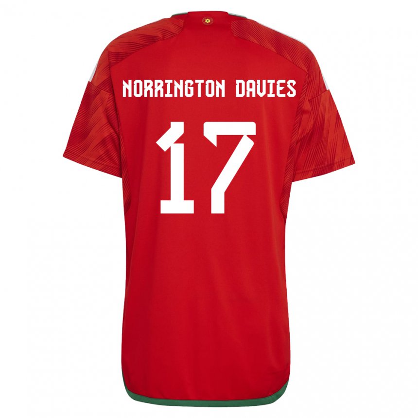 Niño Camiseta Gales Rhys Norrington Davies #17 Rojo 1ª Equipación 22-24 La Camisa Argentina