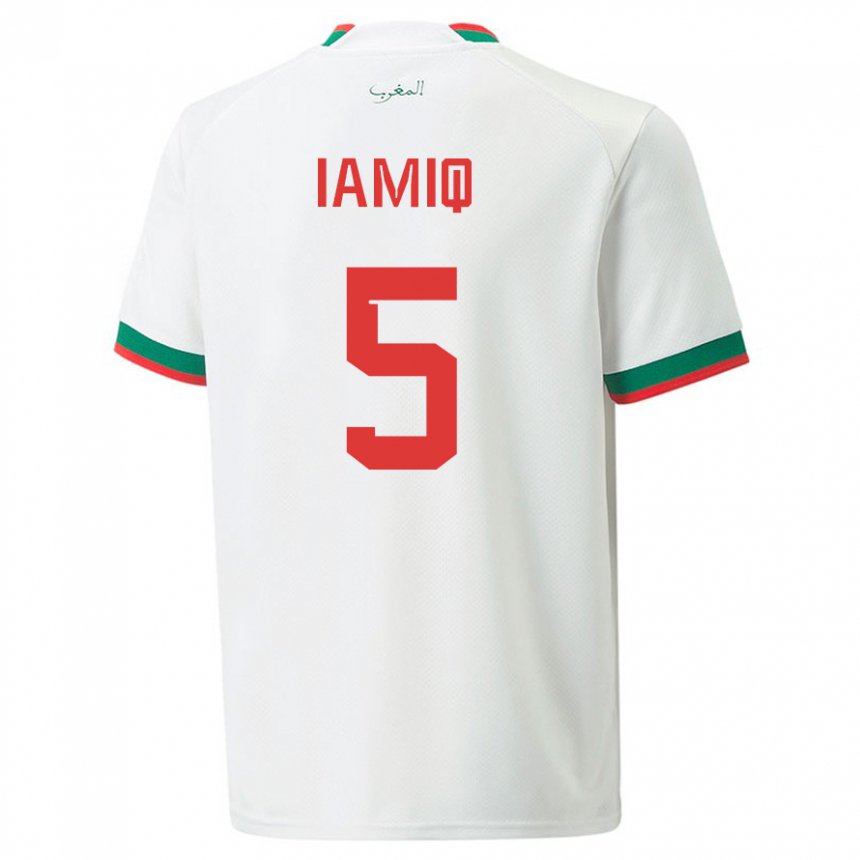 Niño Camiseta Marruecos Jawad Iamiq #5 Blanco 2ª Equipación 22-24 La Camisa Argentina