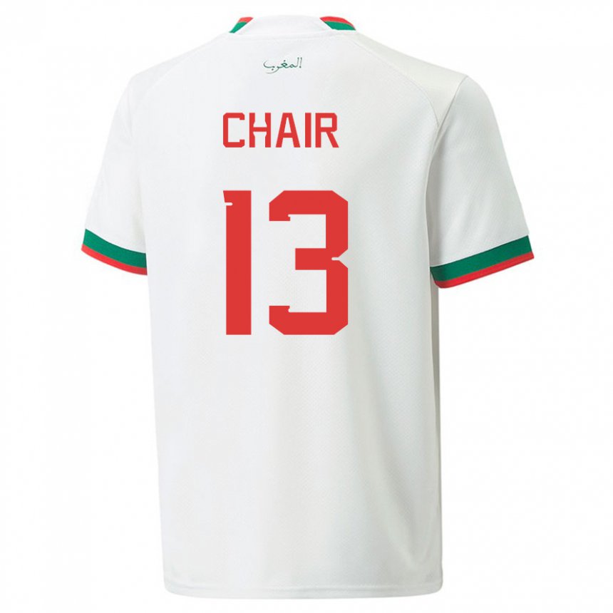 Niño Camiseta Marruecos Iliass Chair #13 Blanco 2ª Equipación 22-24 La Camisa Argentina