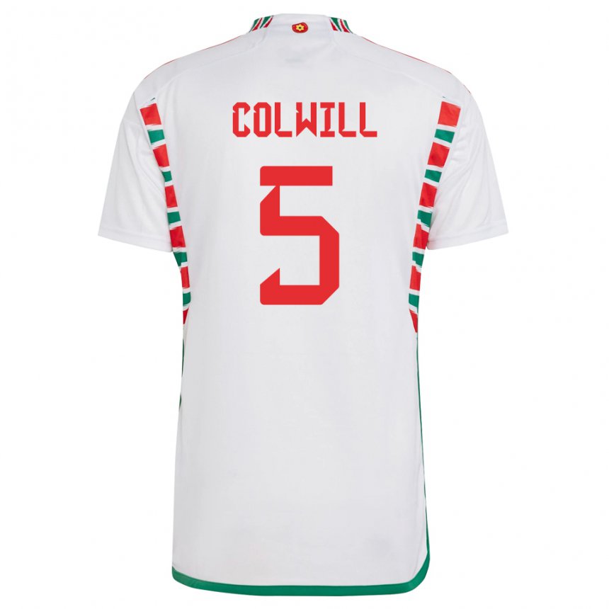 Niño Camiseta Gales Rubin Colwill #5 Blanco 2ª Equipación 22-24 La Camisa Argentina