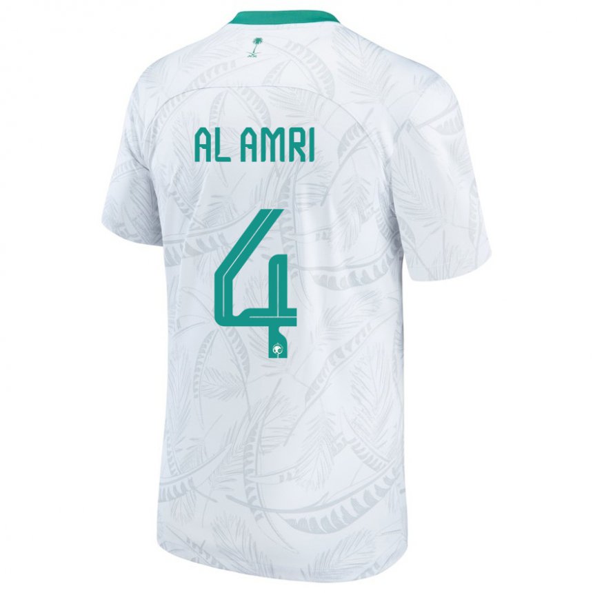 Hombre Camiseta Arabia Saudita Abdulelah Al Amri #4 Blanco 1ª Equipación 22-24 La Camisa Argentina