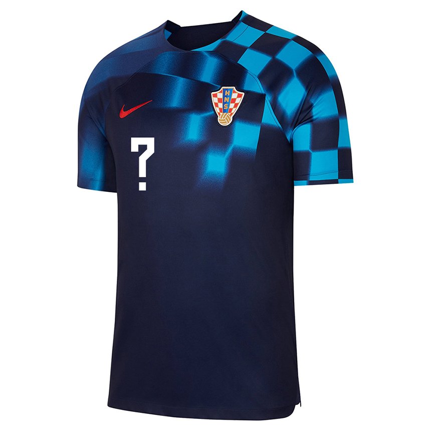 Hombre Camiseta Su nombre #0 Azul Oscuro 2ª Equipación 22-24 La Camisa Argentina
