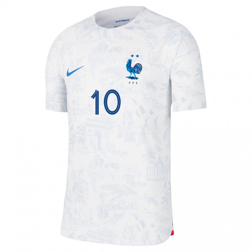 Recurso áspero letal Hombre Camiseta Francia Kylian Mbappe #10 Blanco Azul 2ª Equipación 22-24  La Camisa Argentina