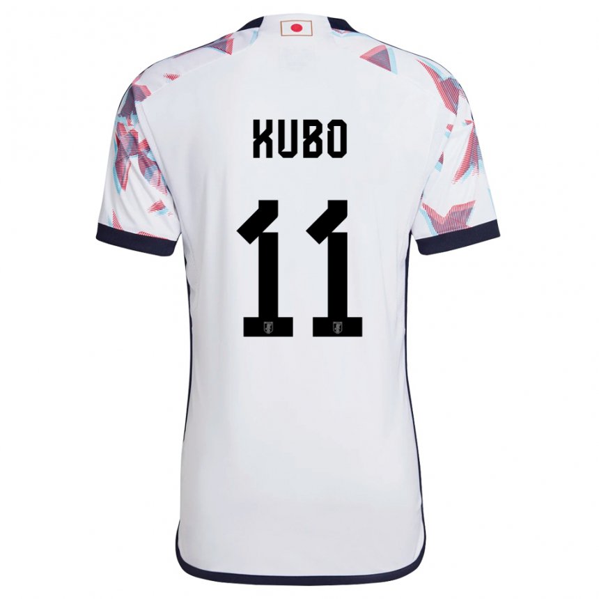 Hombre Camiseta Japón Takefusa Kubo #11 Blanco 2ª Equipación 22-24 La Camisa Argentina