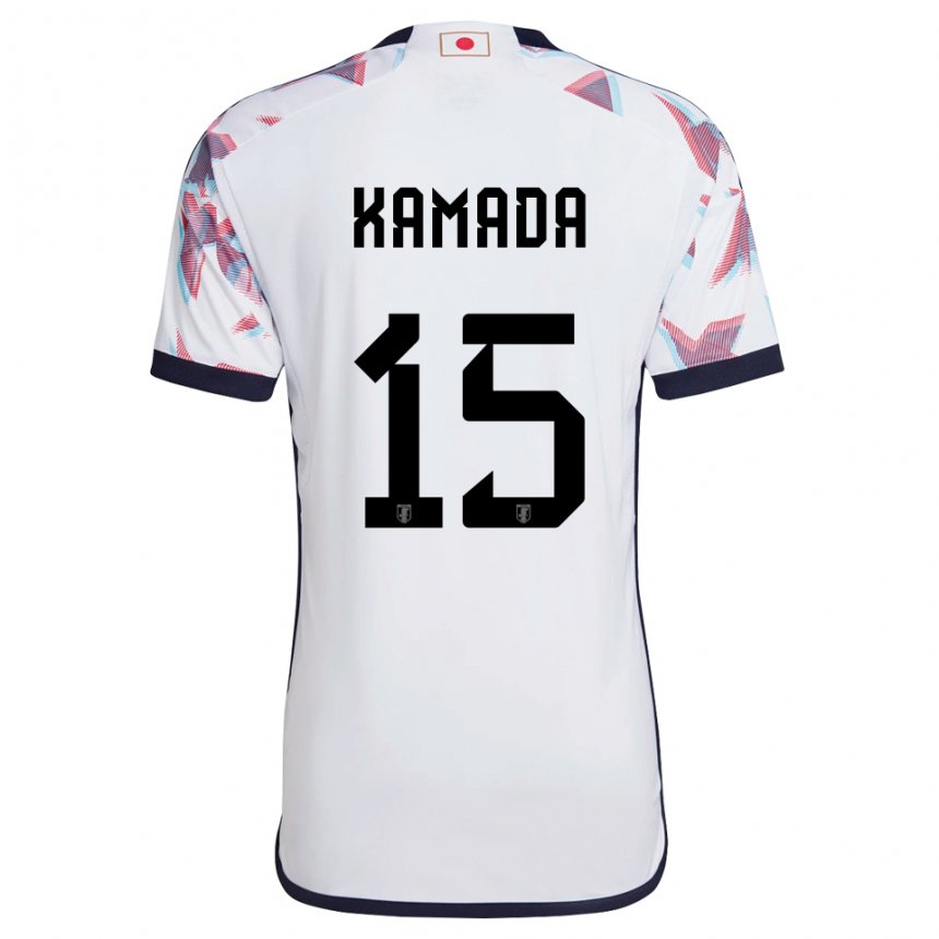 Hombre Camiseta Japón Daichi Kamada #15 Blanco 2ª Equipación 22-24 La Camisa Argentina