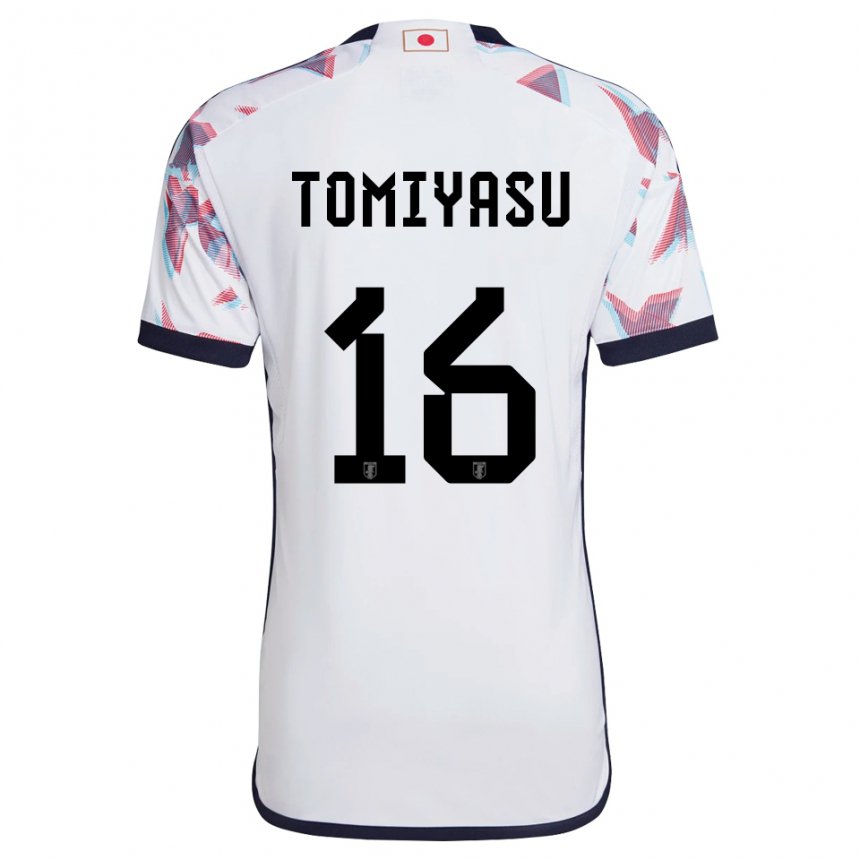 Hombre Camiseta Japón Takehiro Tomiyasu #16 Blanco 2ª Equipación 22-24 La Camisa Argentina