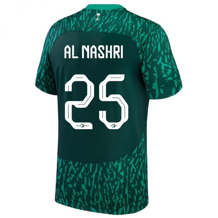 Hombre Camiseta Arabia Saudita Awad Al Nashri #25 Verde Oscuro 2ª Equipación 22-24 La Camisa Argentina