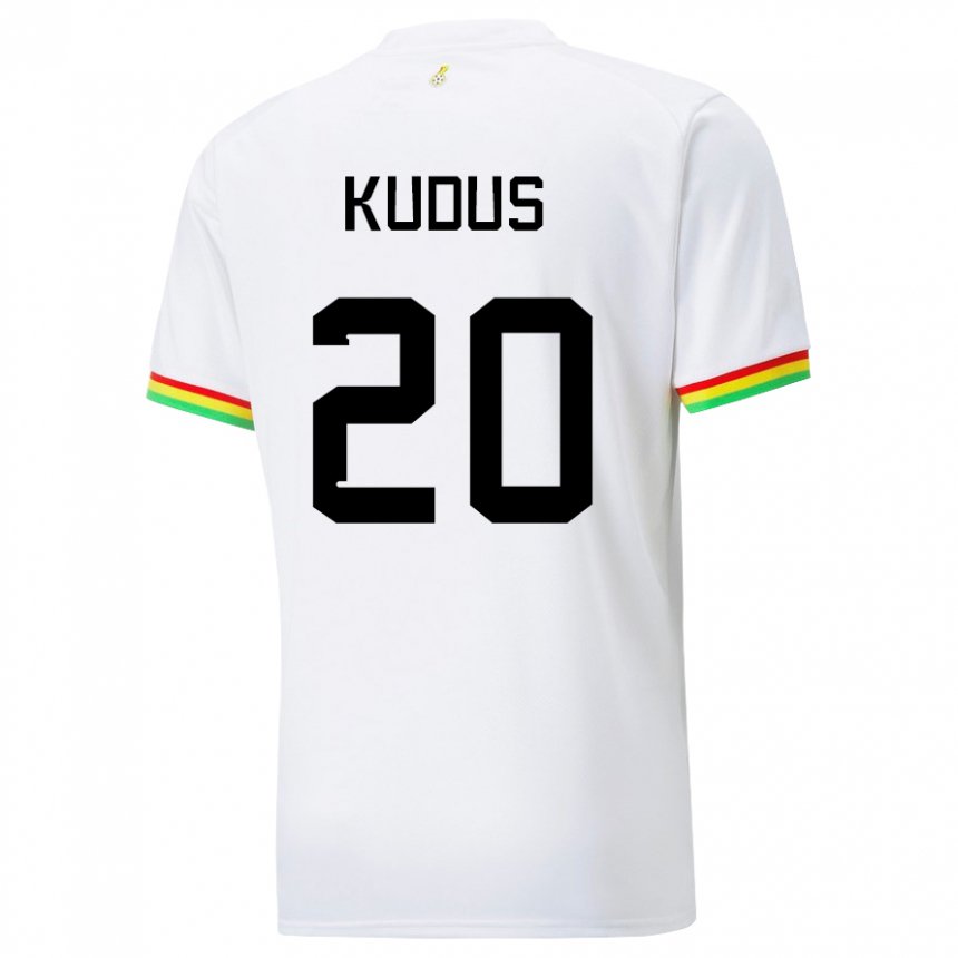 Mujer Camiseta Ghana Mohammed Kudus #20 Blanco 1ª Equipación 22-24 La Camisa Argentina