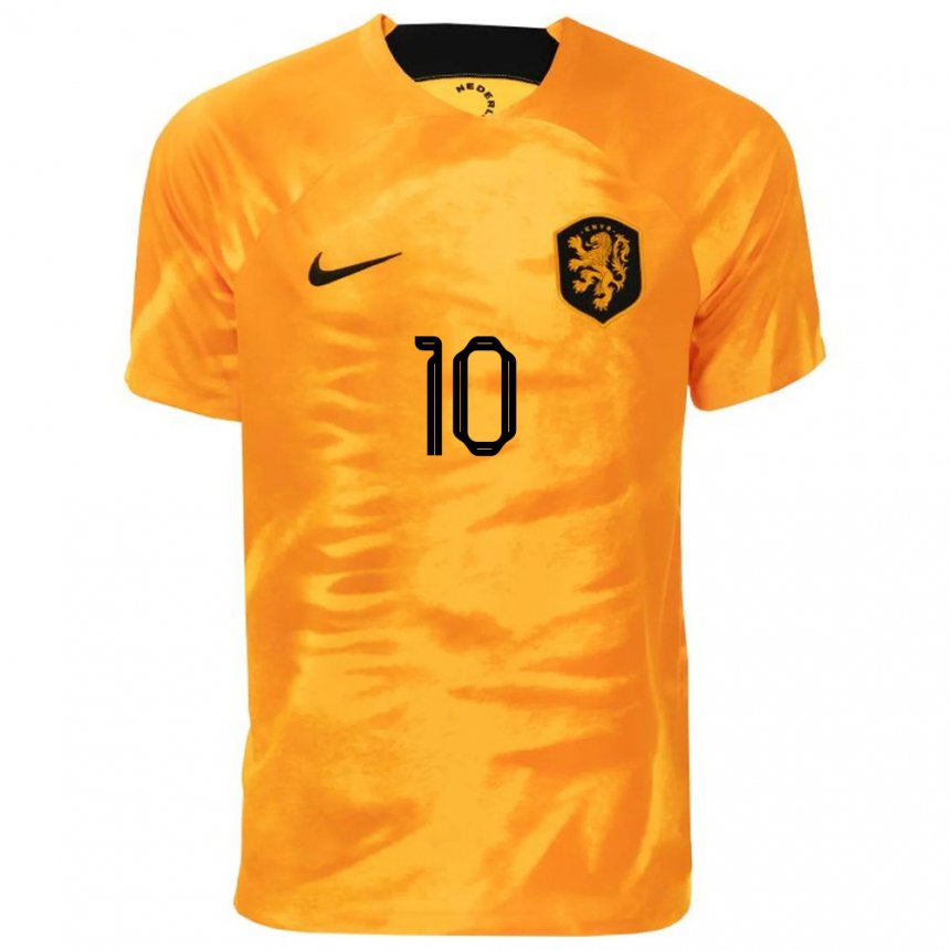 Camiseta Países Bajos Memphis Depay #10 Naranja Láser 1ª Equipación 22-24 La Camisa Argentina