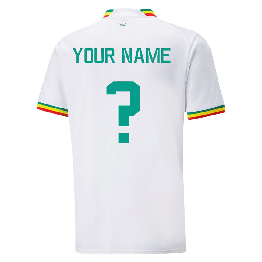 Mujer Camiseta Senegal Su Nombre #0 Blanco 1ª Equipación 22-24 La Camisa Argentina