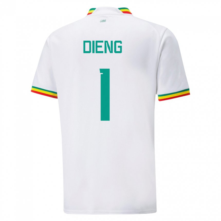 Mujer Camiseta Senegal Timothy Dieng #1 Blanco 1ª Equipación 22-24 La Camisa Argentina
