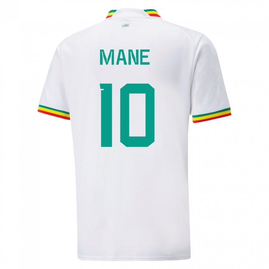 Mujer Camiseta Senegal Sadio Mane #10 Blanco 1ª Equipación 22-24 La Camisa Argentina