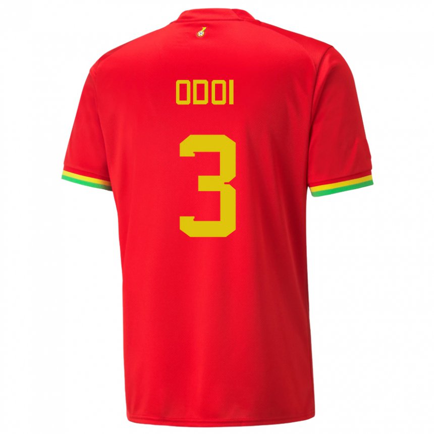 Mujer Camiseta Ghana Denis Odoi #3 Rojo 2ª Equipación 22-24 La Camisa Argentina
