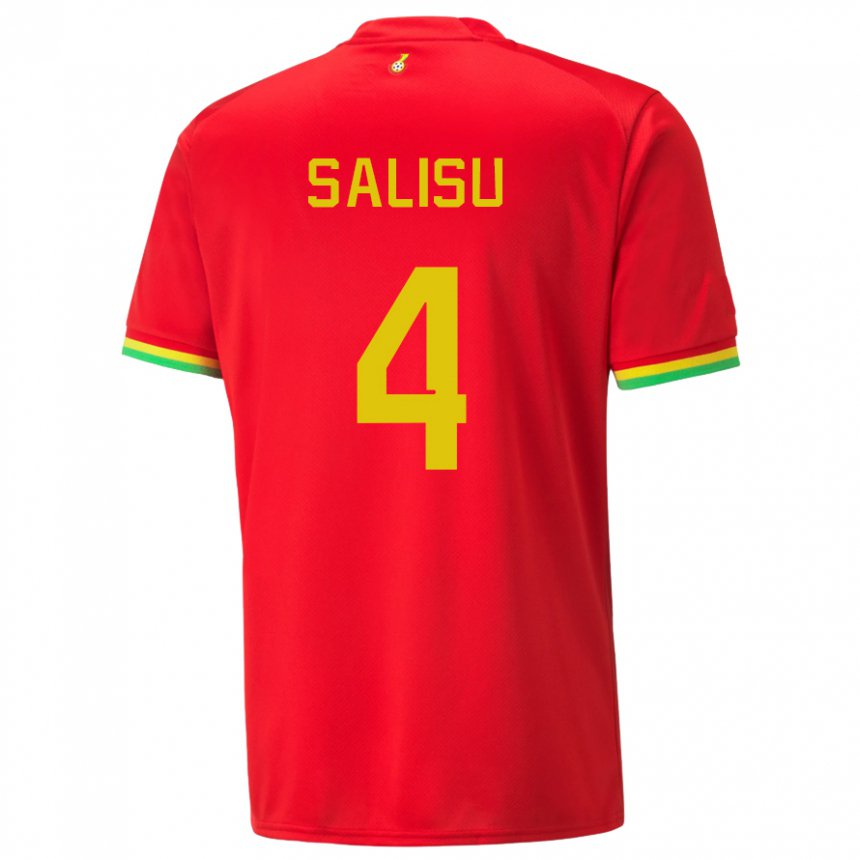 Mujer Camiseta Ghana Mohammed Salisu #4 Rojo 2ª Equipación 22-24 La Camisa Argentina