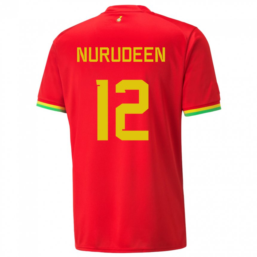 Mujer Camiseta Ghana Abdul Nurudeen #12 Rojo 2ª Equipación 22-24 La Camisa Argentina