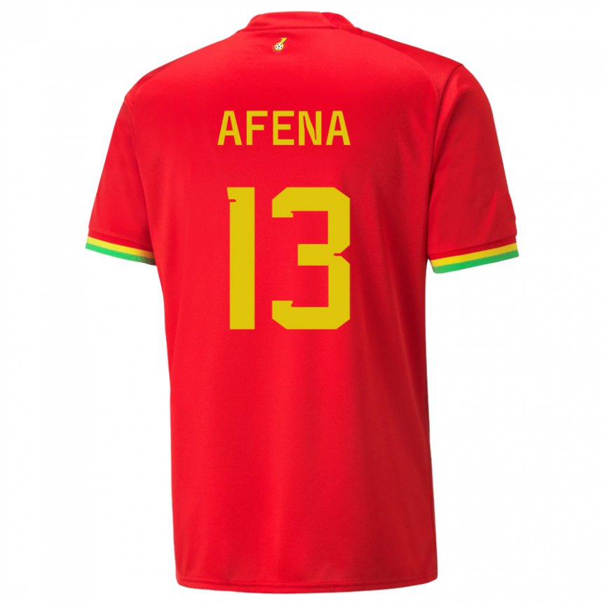 Mujer Camiseta Ghana Felix Afena-gyan #13 Rojo 2ª Equipación 22-24 La Camisa Argentina