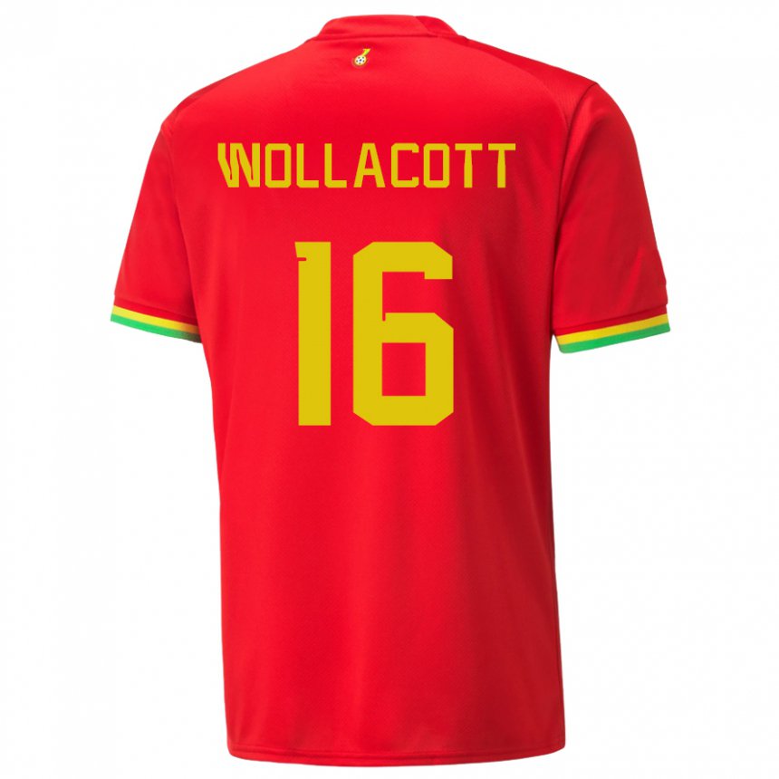 Mujer Camiseta Ghana Joe Wollacott #16 Rojo 2ª Equipación 22-24 La Camisa Argentina