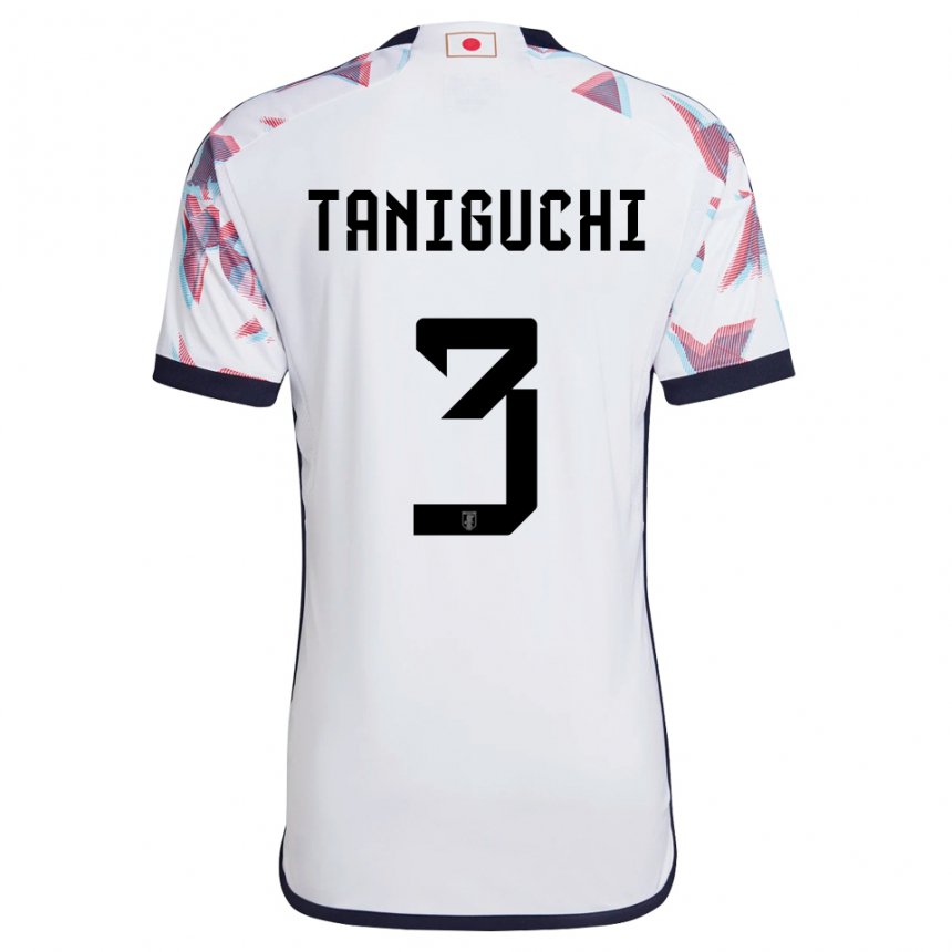 Mujer Camiseta Japón Shogo Taniguchi #3 Blanco 2ª Equipación 22-24 La Camisa Argentina