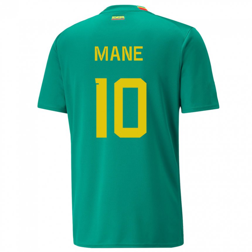 Mujer Camiseta Senegal Sadio Mane #10 Verde 2ª Equipación 22-24 La Camisa Argentina