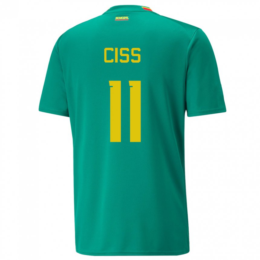 Mujer Camiseta Senegal Pathe Ciss #11 Verde 2ª Equipación 22-24 La Camisa Argentina