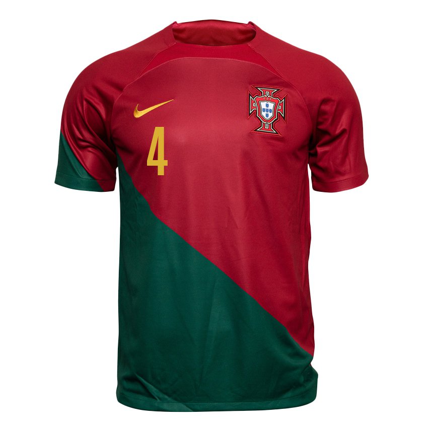 Niño Camiseta Portugal Gabi Bras #4 Rojo Verde 1ª Equipación 22-24 La  Camisa Argentina