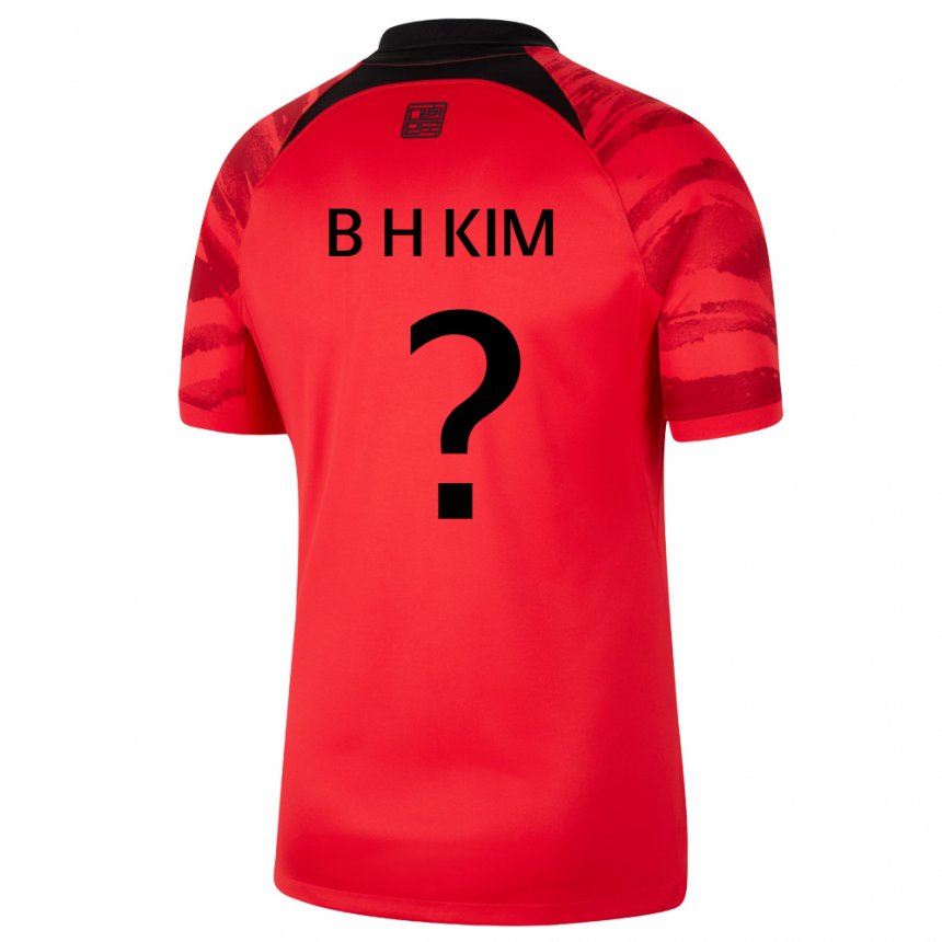 Niño Camiseta Corea Del Sur Kim Beom Hwan #0 Negro Rojo 1ª Equipación 22-24 La Camisa Argentina