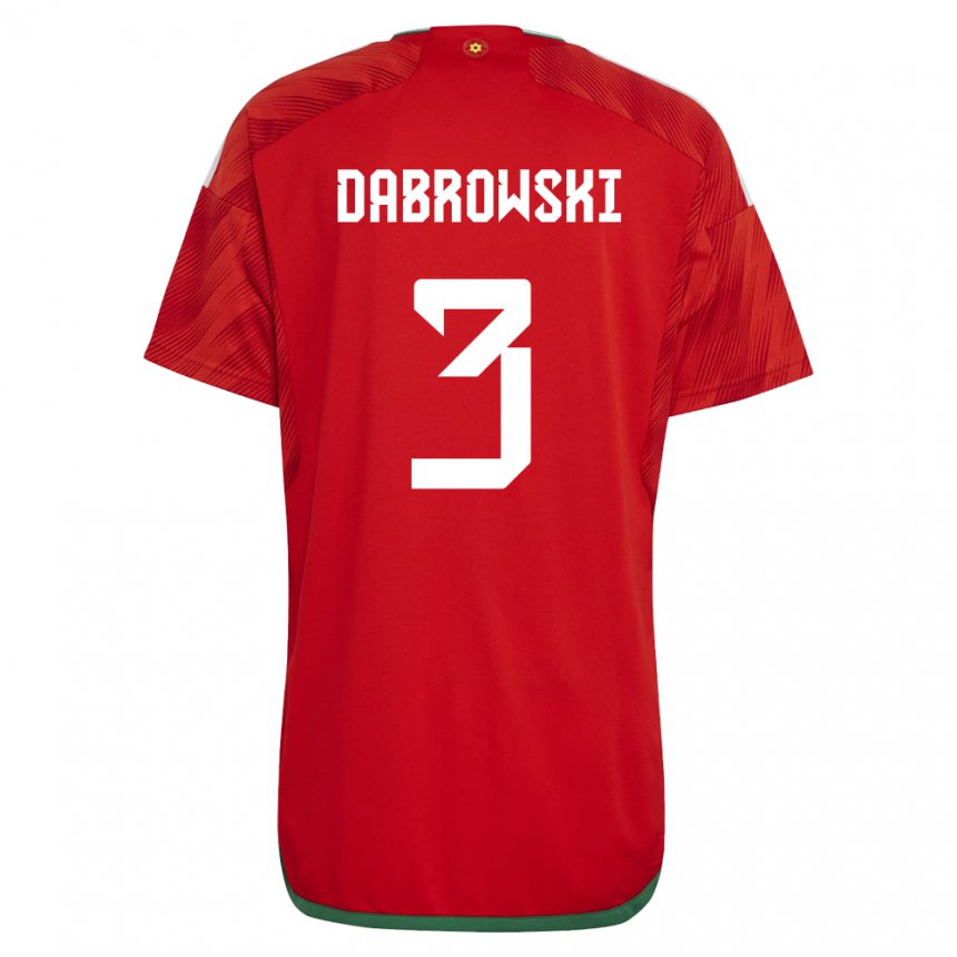 Niño Camiseta Gales Sebastian Dabrowski #3 Rojo 1ª Equipación 22-24 La Camisa Argentina