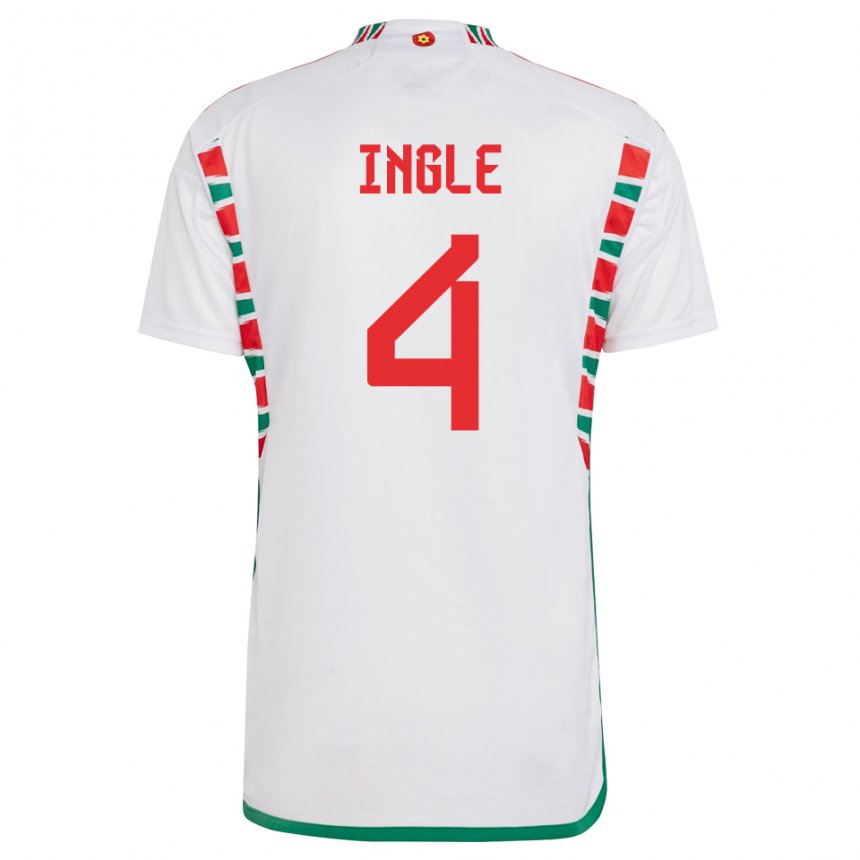 Niño Camiseta Gales Sophie Ingle #4 Blanco 2ª Equipación 22-24 La Camisa Argentina