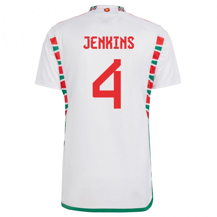 Niño Camiseta Gales Shaunna Jenkins #4 Blanco 2ª Equipación 22-24 La Camisa Argentina