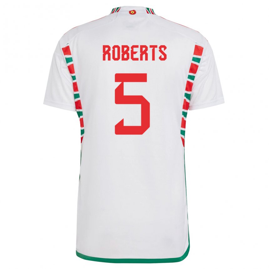 Niño Camiseta Gales Rhiannon Roberts #5 Blanco 2ª Equipación 22-24 La Camisa Argentina