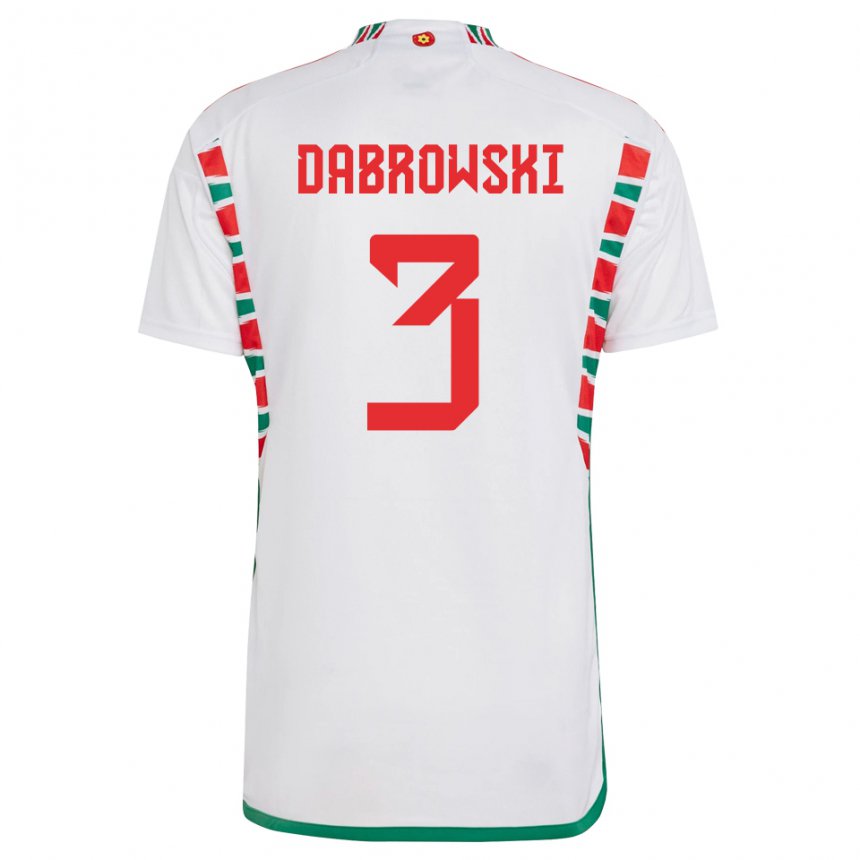 Niño Camiseta Gales Sebastian Dabrowski #3 Blanco 2ª Equipación 22-24 La Camisa Argentina