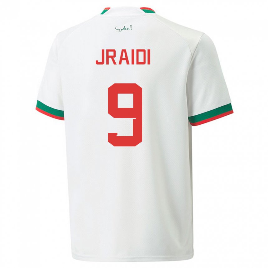 Niño Camiseta Marruecos Ibtissam Jraidi #9 Blanco 2ª Equipación 22-24 La Camisa Argentina