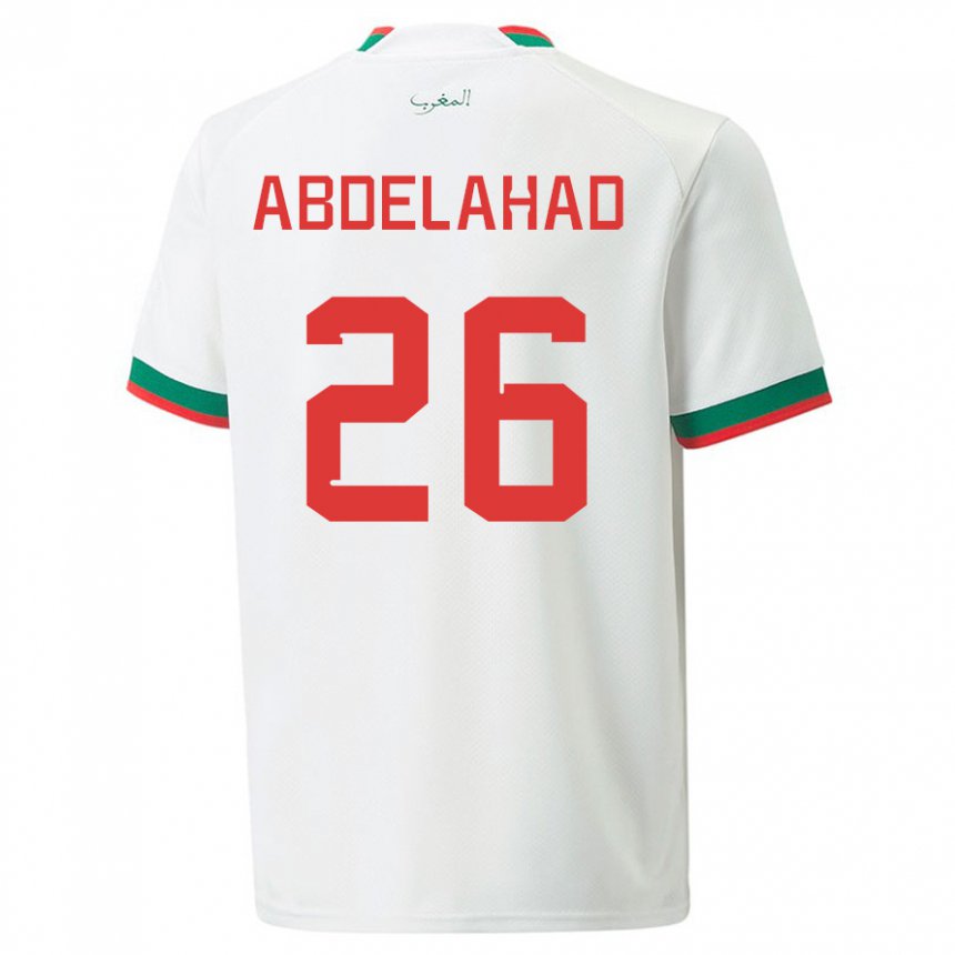 Niño Camiseta Marruecos Imane Abdelahad #26 Blanco 2ª Equipación 22-24 La Camisa Argentina