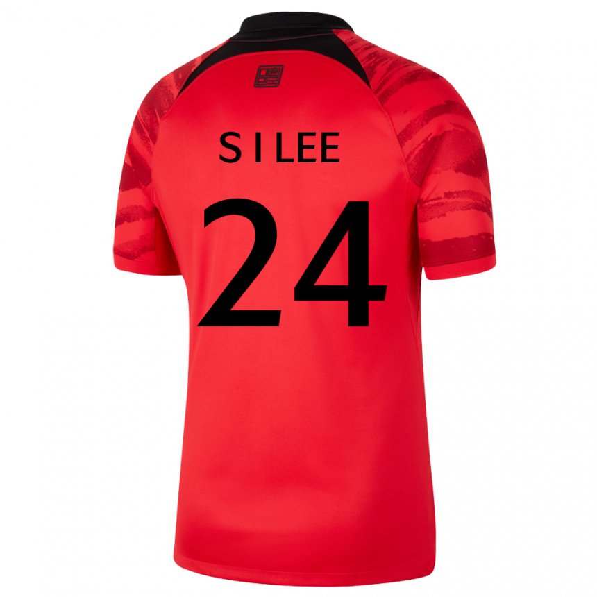 Hombre Camiseta Corea Del Sur Lee Soo In #24 Negro Rojo 1ª Equipación 22-24 La Camisa Argentina