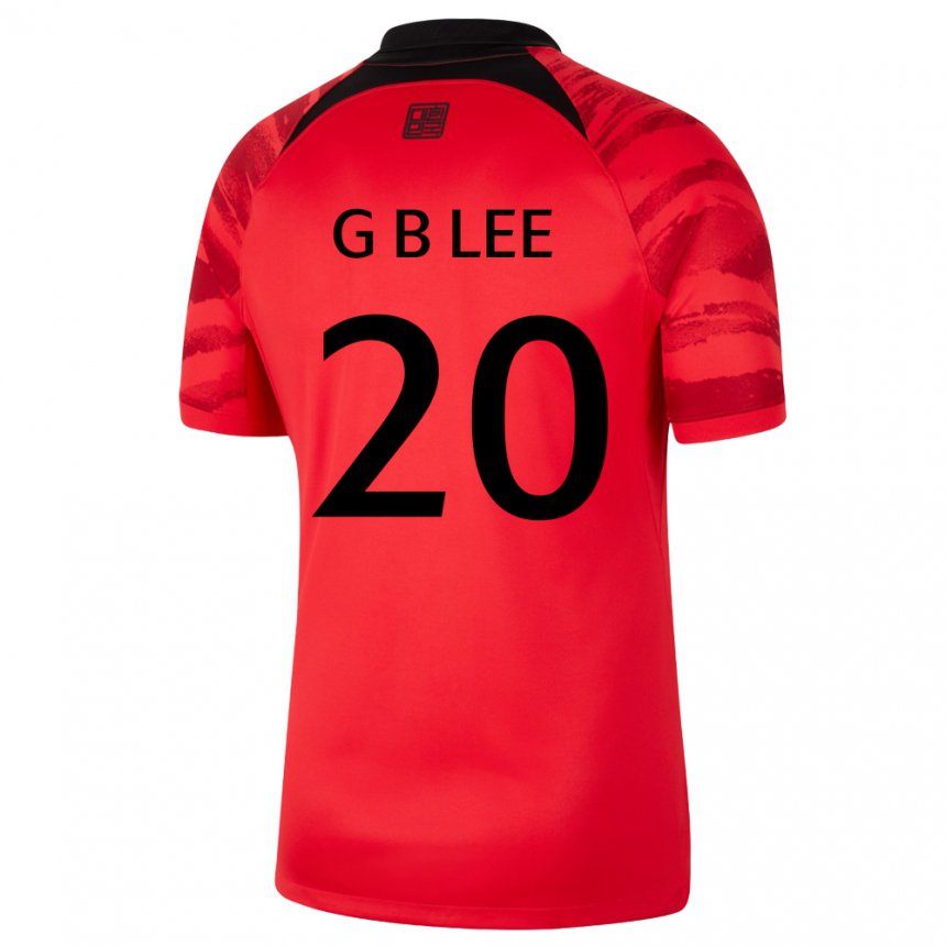 Hombre Camiseta Corea Del Sur Lee Gyu Baeg #20 Negro Rojo 1ª Equipación 22-24 La Camisa Argentina