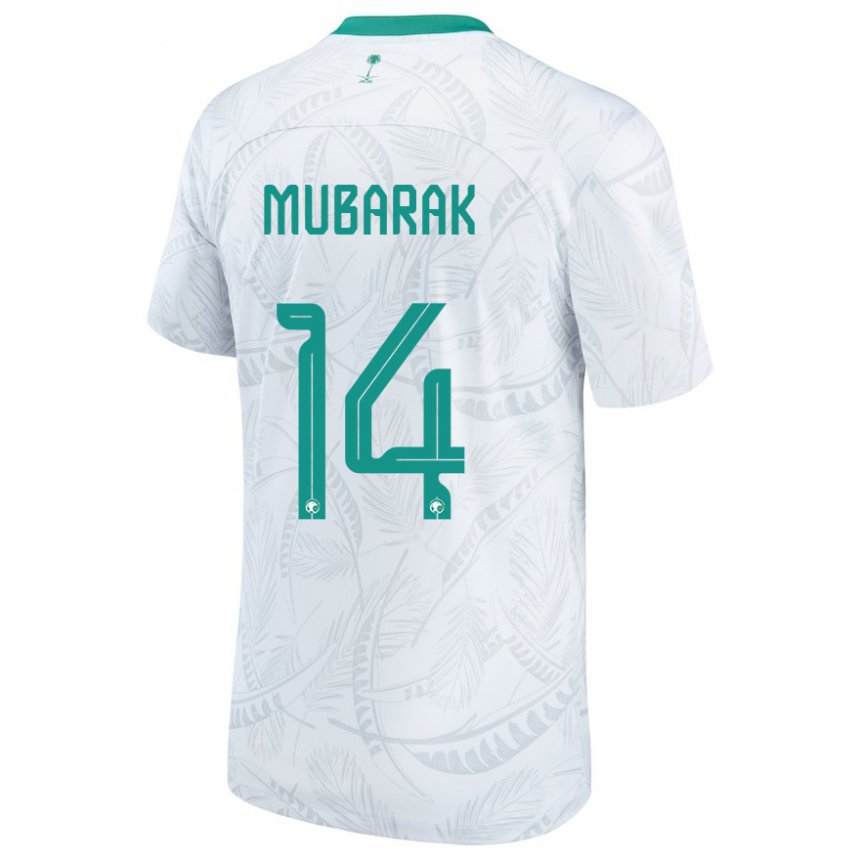 Hombre Camiseta Arabia Saudita Al Bandari Mubarak #14 Blanco 1ª Equipación 22-24 La Camisa Argentina