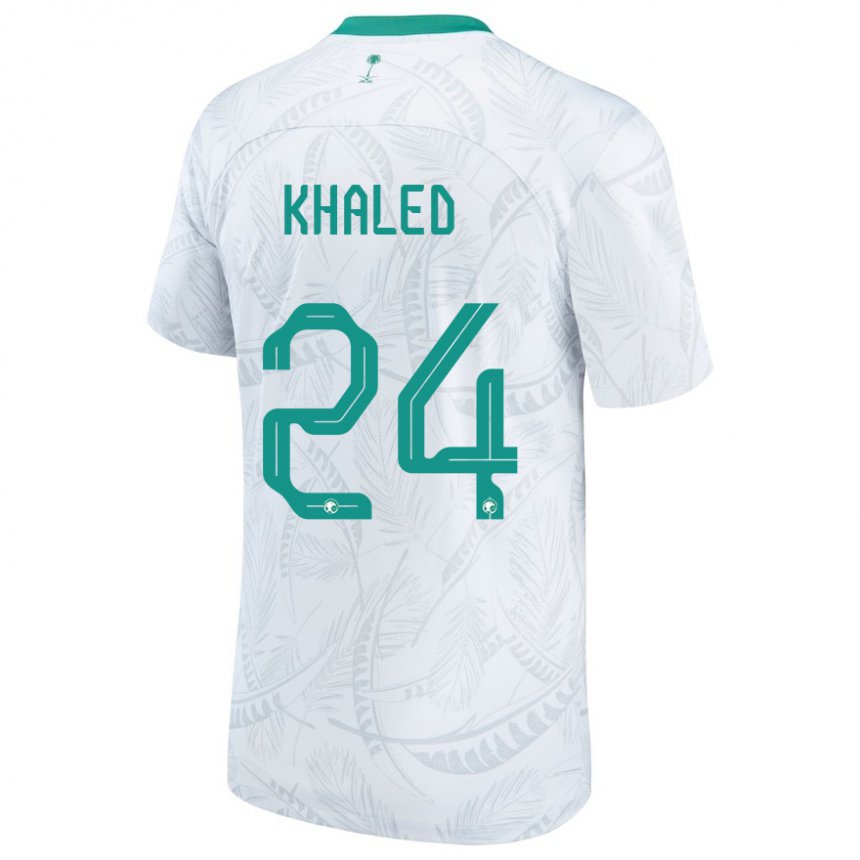 Hombre Camiseta Arabia Saudita Atheer Khaled #24 Blanco 1ª Equipación 22-24 La Camisa Argentina