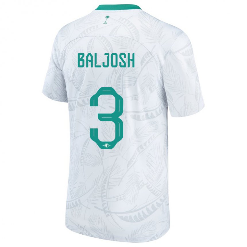Hombre Camiseta Arabia Saudita Turki Baljosh #3 Blanco 1ª Equipación 22-24 La Camisa Argentina