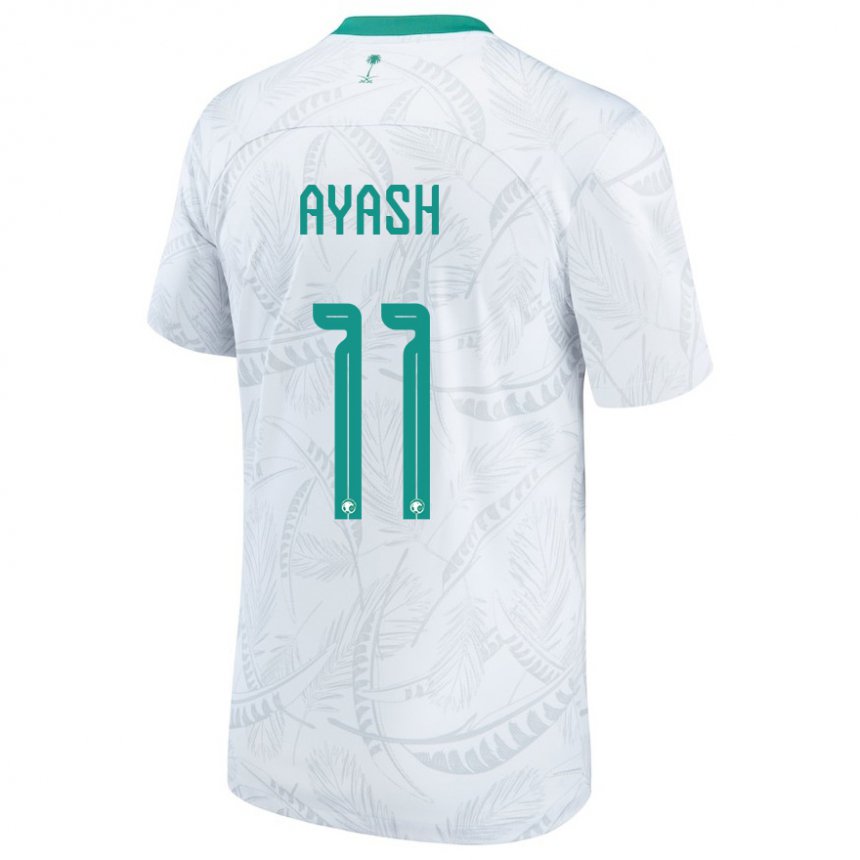 Hombre Camiseta Arabia Saudita Ziyad Ayash #11 Blanco 1ª Equipación 22-24 La Camisa Argentina