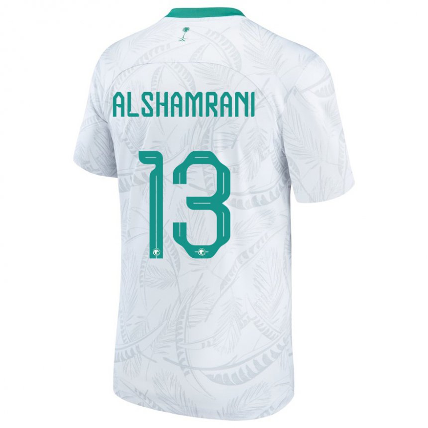 Hombre Camiseta Arabia Saudita Farha Alshamrani #13 Blanco 1ª Equipación 22-24 La Camisa Argentina