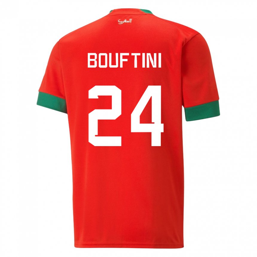Hombre Camiseta Marruecos Sofia Bouftini #24 Rojo 1ª Equipación 22-24 La Camisa Argentina
