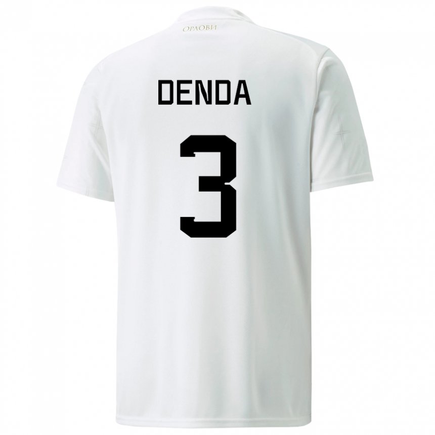 Camiseta Serbia Denda #3 Blanco 2ª Equipación 22-24 La Camisa Argentina