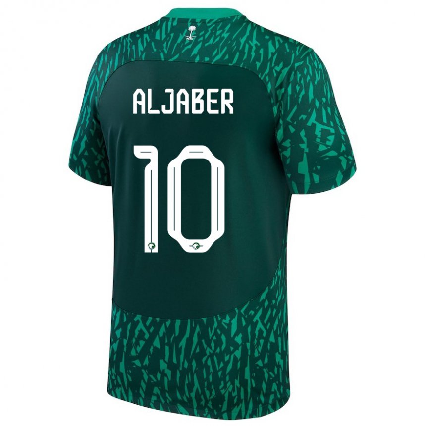 Hombre Camiseta Arabia Saudita Yassen Aljaber #10 Verde Oscuro 2ª Equipación 22-24 La Camisa Argentina